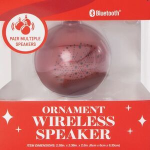 Bluetooth Christmas Ornament Wireless Speaker Red NIB
